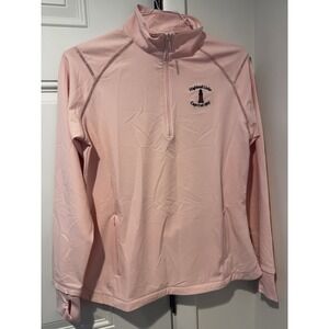 Kate Lord Women's Pink Highland Links Cape Cod Zip Up Pullover Sz S Golf